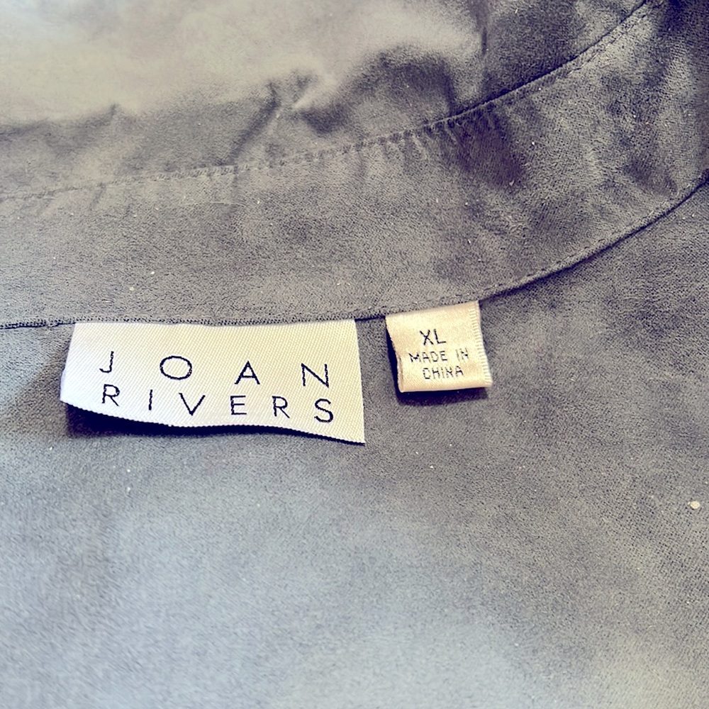 Joan Rivers designer suede like boyfriend shirt for women.